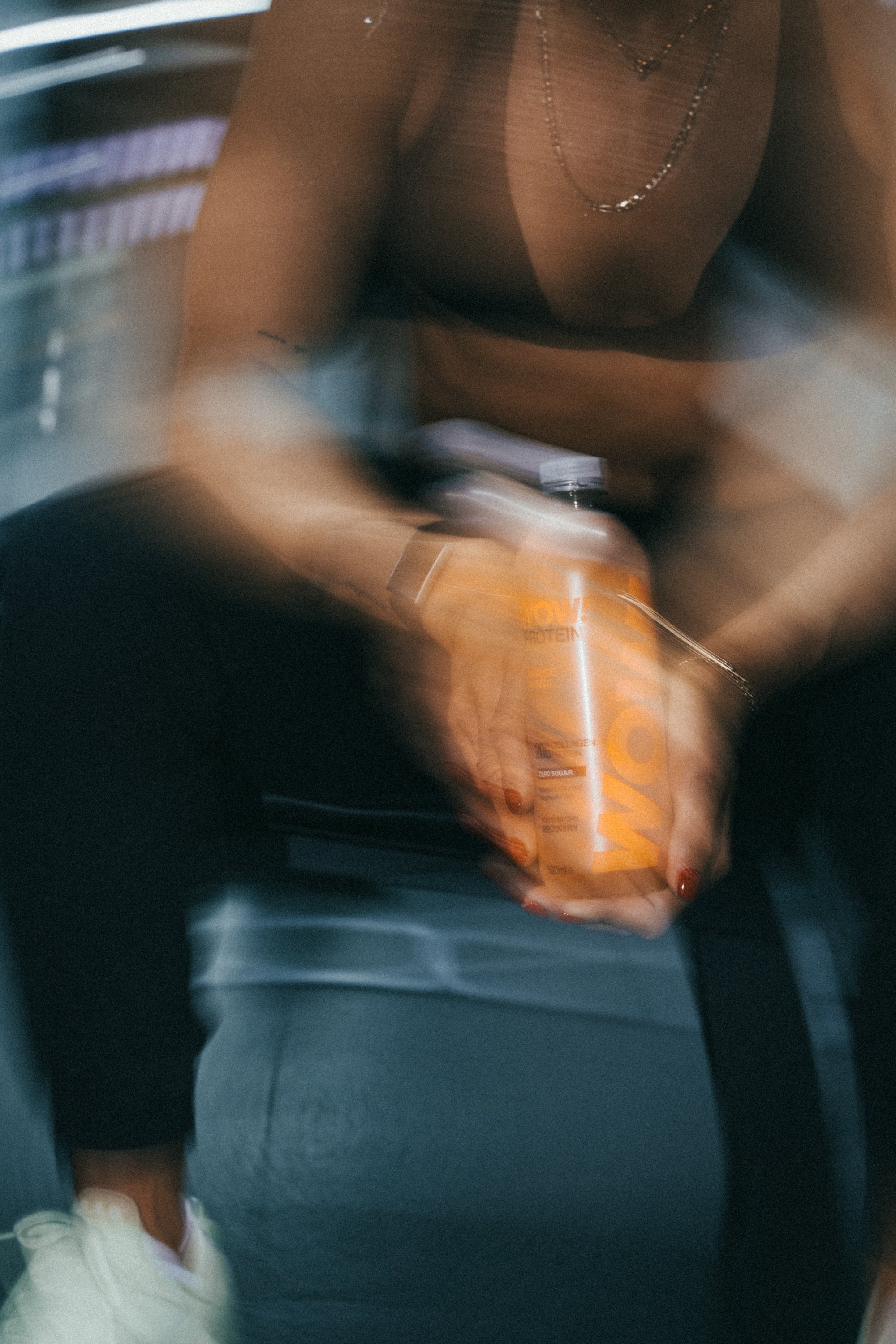 A close look at a chilled WOW! drink